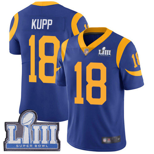 Los Angeles Rams Limited Royal Blue Men Cooper Kupp Alternate Jersey NFL Football #18 Super Bowl LIII Bound Vapor Untouchable